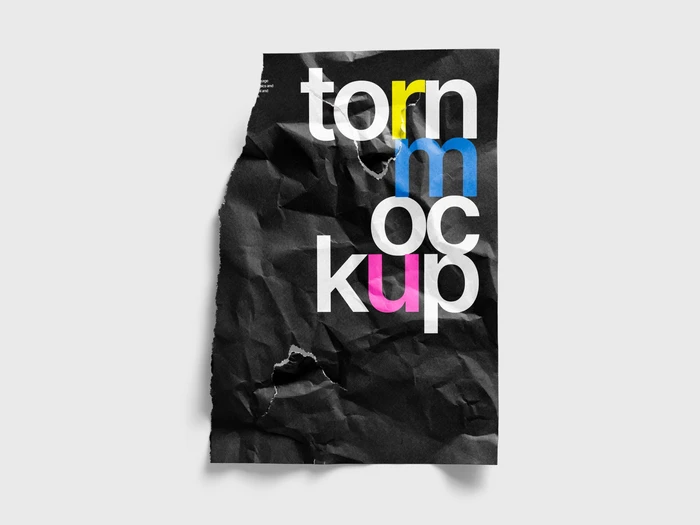 Torn Textured Poster Mockup, EU, 06