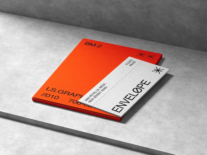 Kander, Perforated Envelope Mockup and Folder Mockup, EU 14