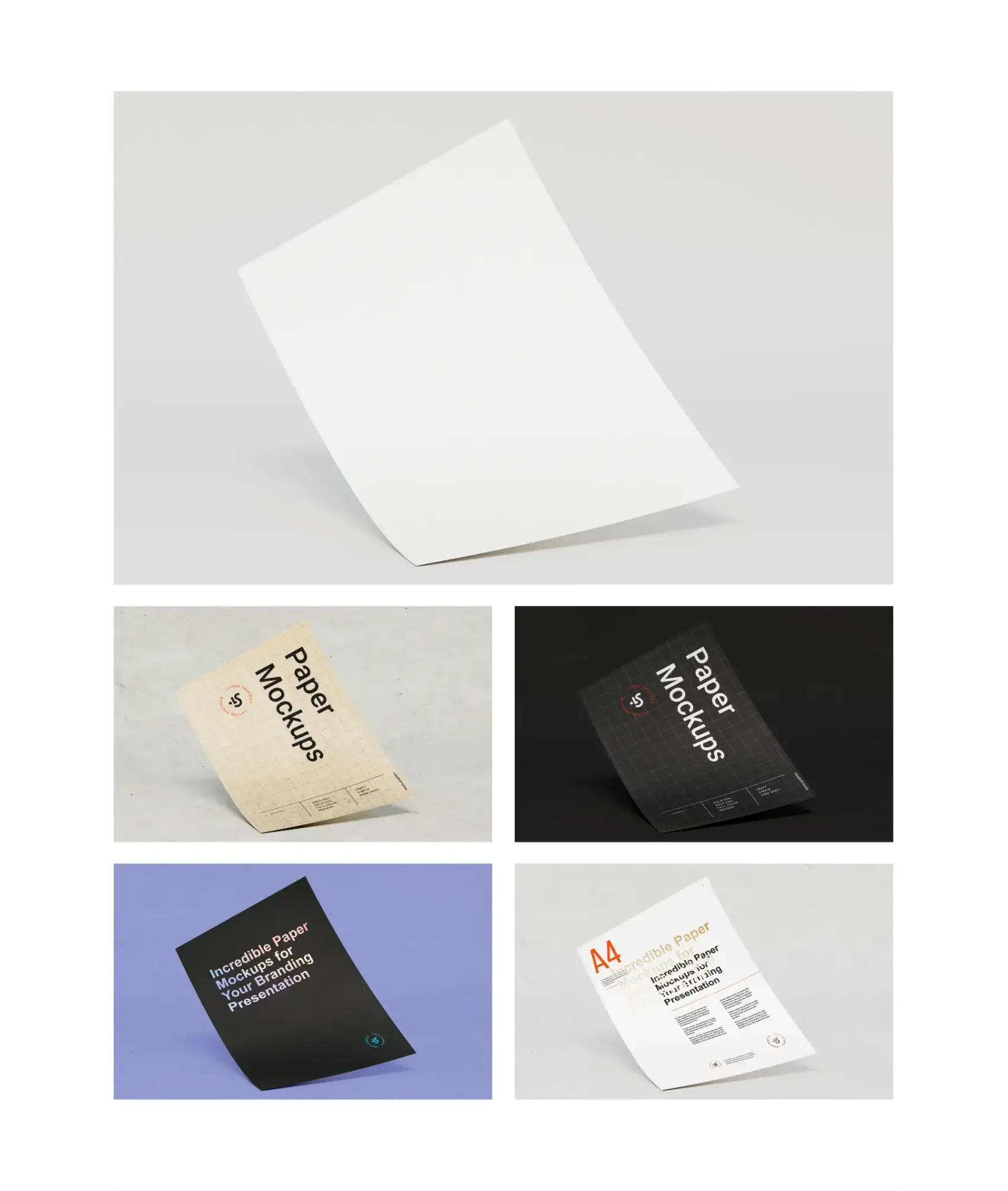 Paper Branding Mockups Bundle 6