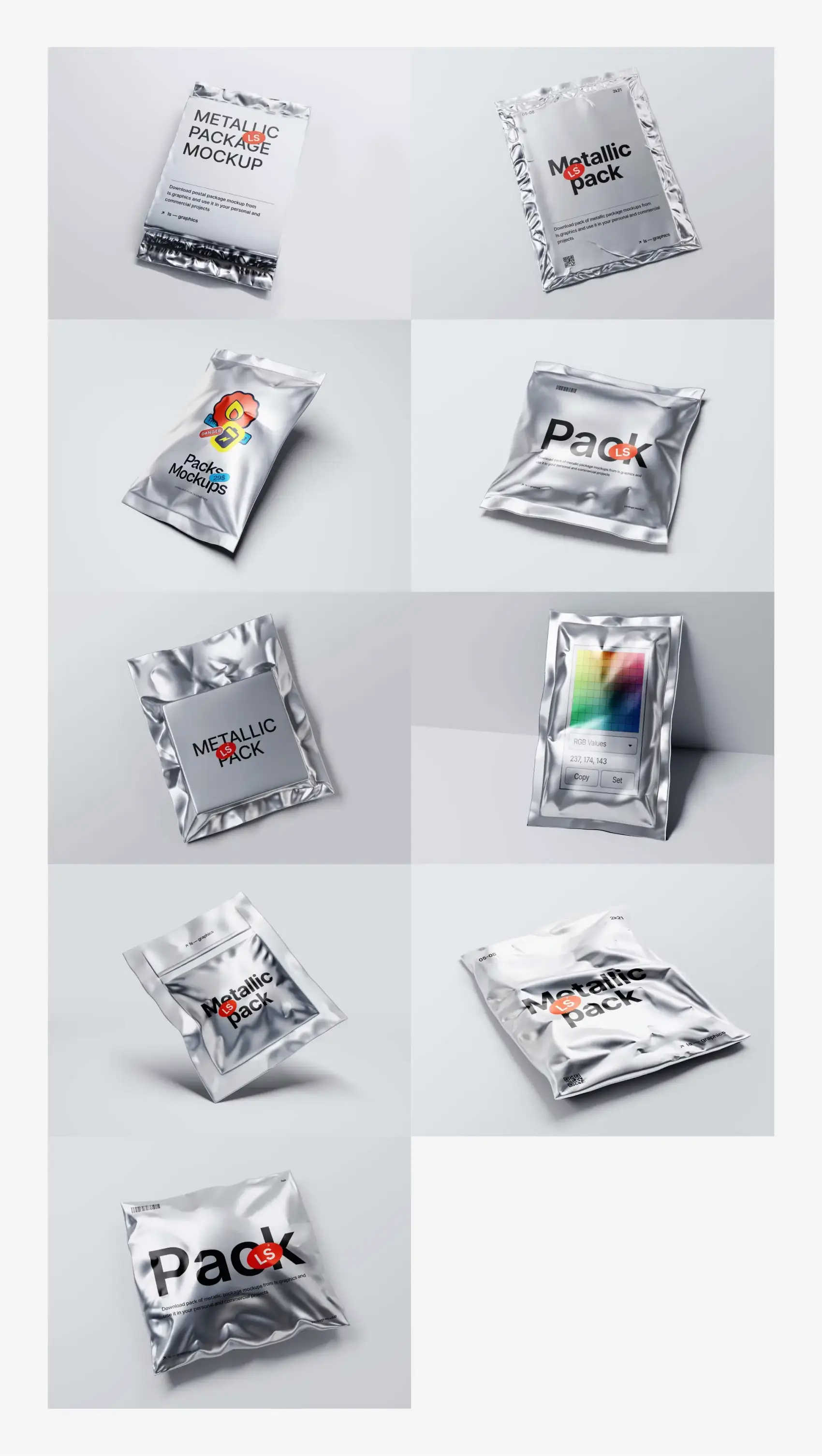 Metallic Packages Mockups 3