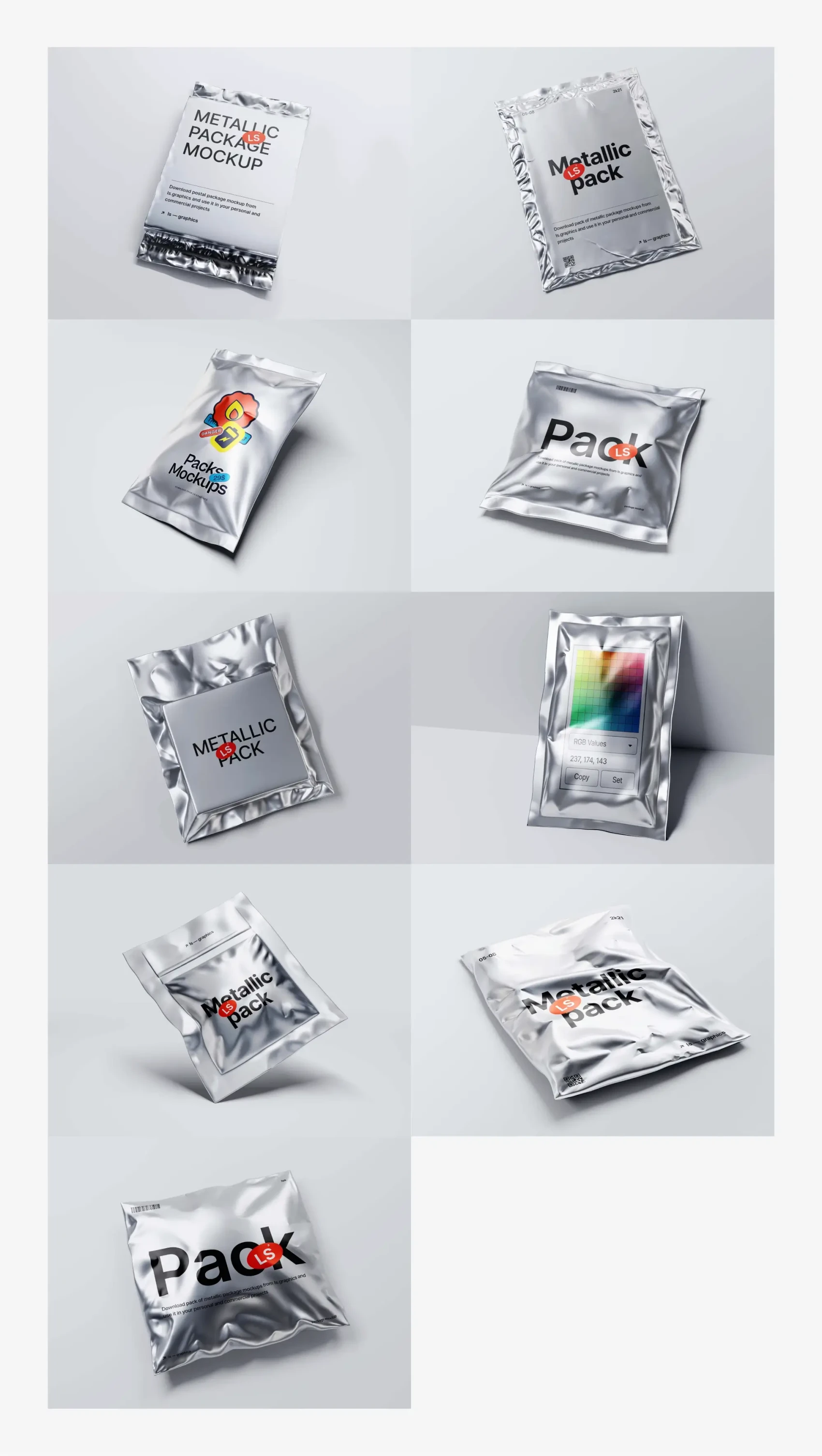 Metallic Packages Mockups 3