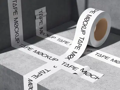 Qubus, Duct Tape Mockup and Minimalistic Concrete Textures, US, 21