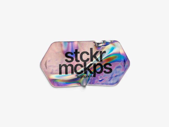 Holographic Sticker Mockup, Scene 28