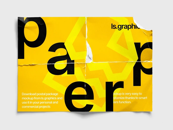 Torn Glossy Poster Mockup, EU, 03