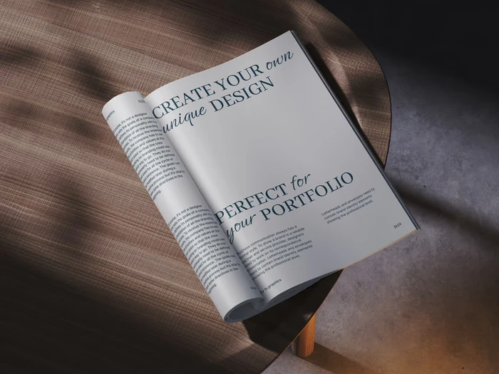 Ateur, Magazine Mockup in Top View, EU, 03