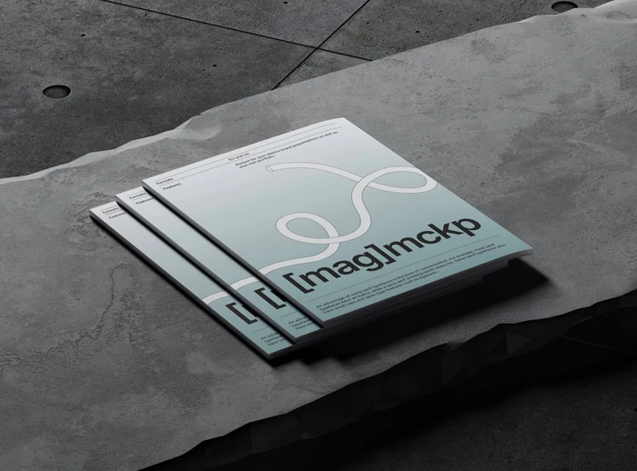 Free 3 Magazines Mockup