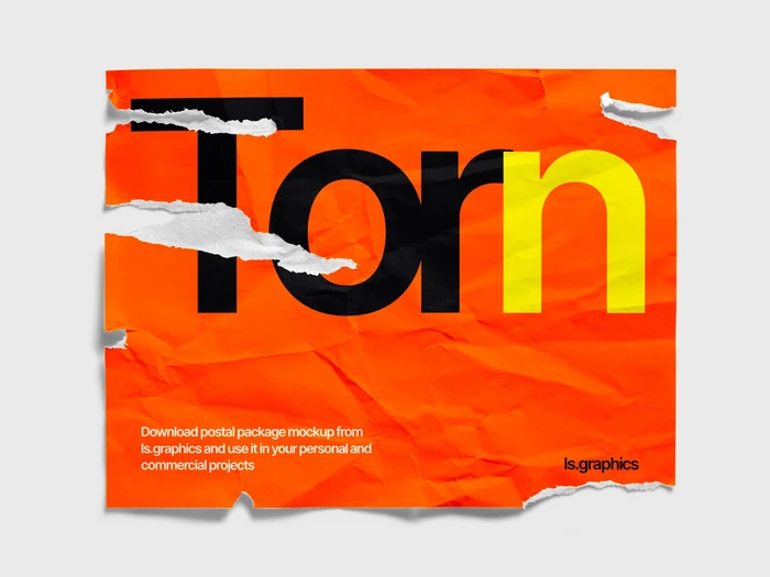 Torn Simple Poster Mockup, US, 02
