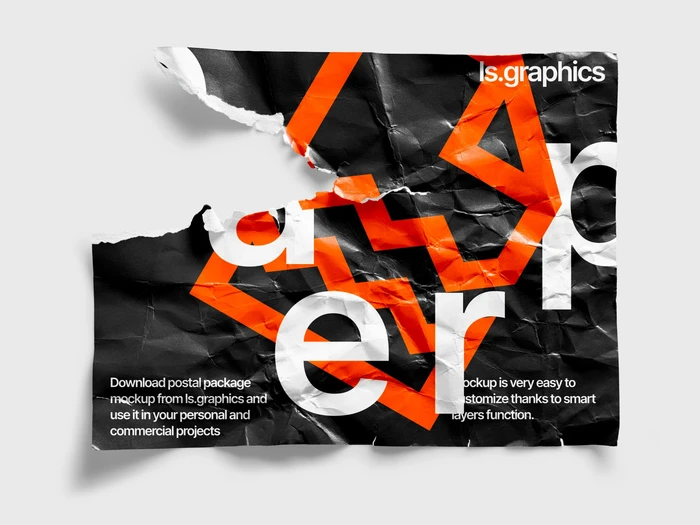 Torn Glossy Poster Mockup, US, 11