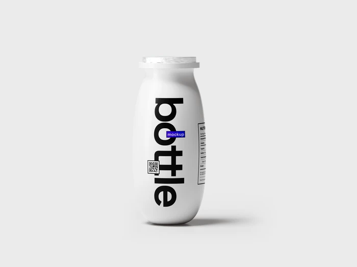 Yougurt Bottle Mockup, Scene 07