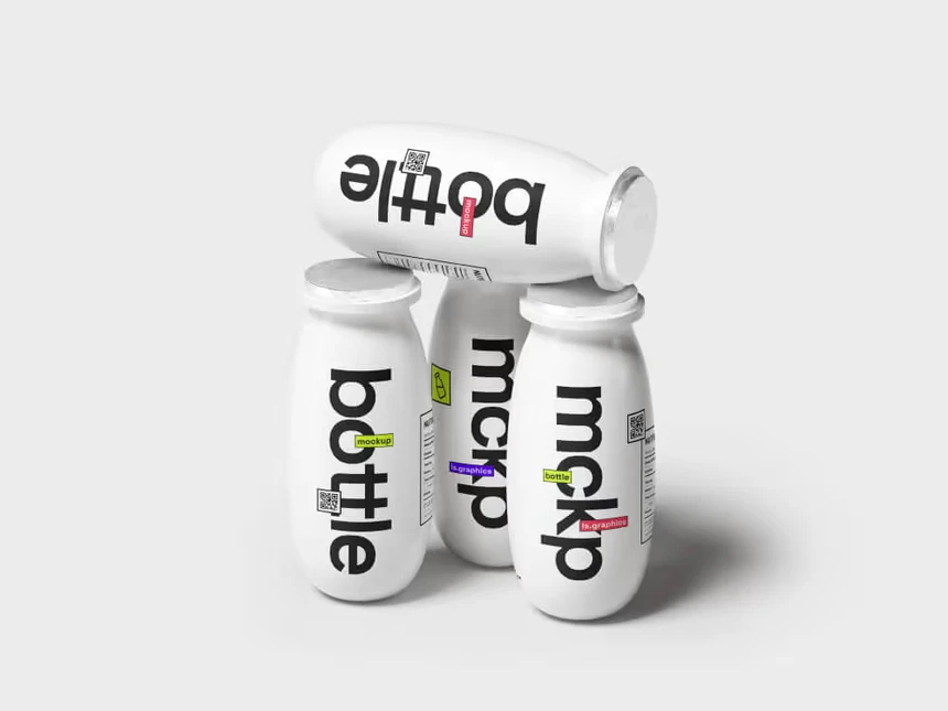 Yogurt Bottle Mockups 3