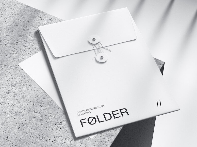 Qubus, Folder Mockup on Textured Surface, EU, 11