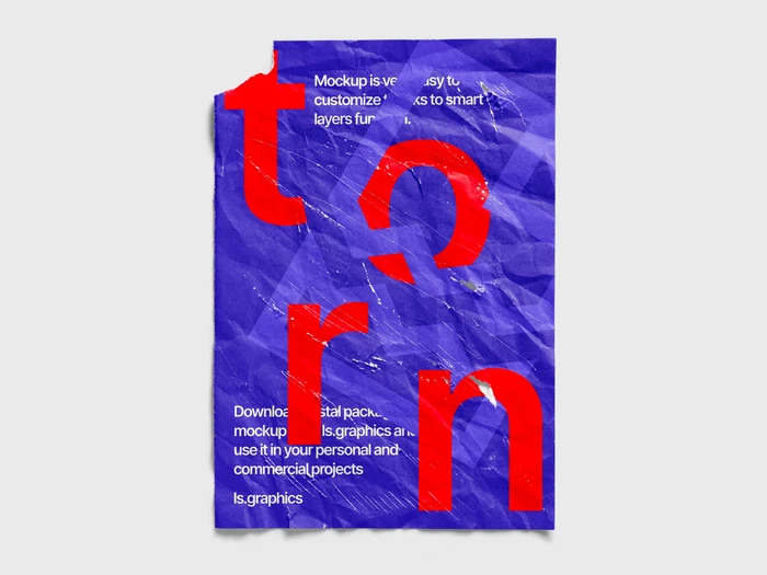Torn Textured Poster Mockup, EU, 02