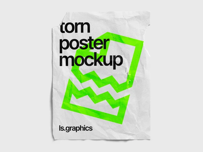 Torn Textured Poster Mockup, US, 05