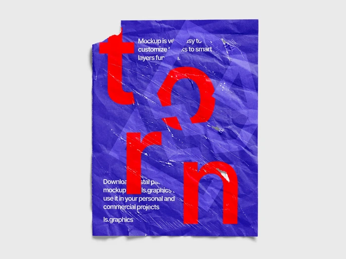 Torn Textured Poster Mockup, US, 02
