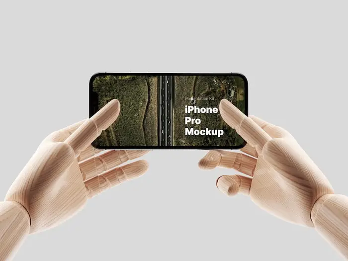 Wooden Hands iPhone 12 Pro Mockups, 07