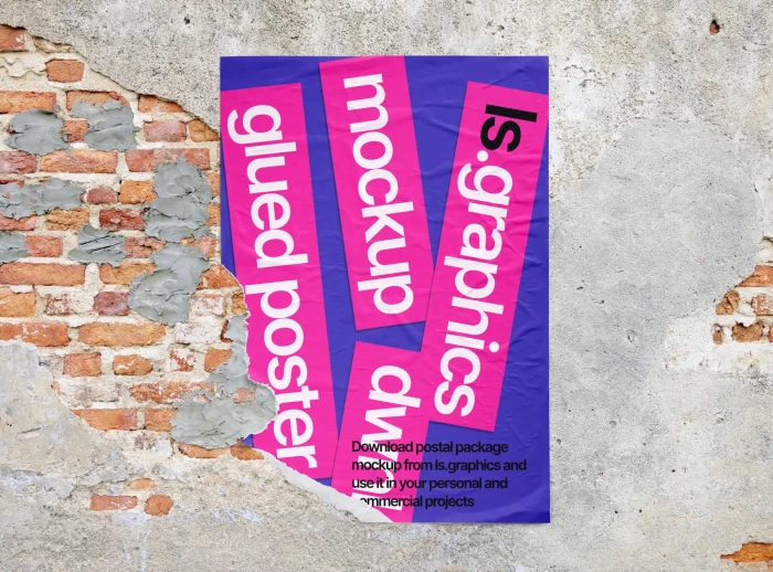 Free Glued Paper Mockup