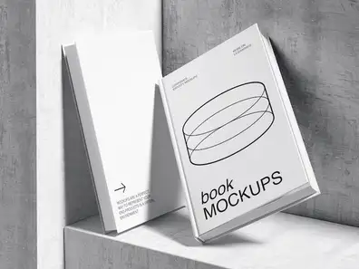 Qubus, Elegant Book Mockups in Minimalistic Environment, EU, 12