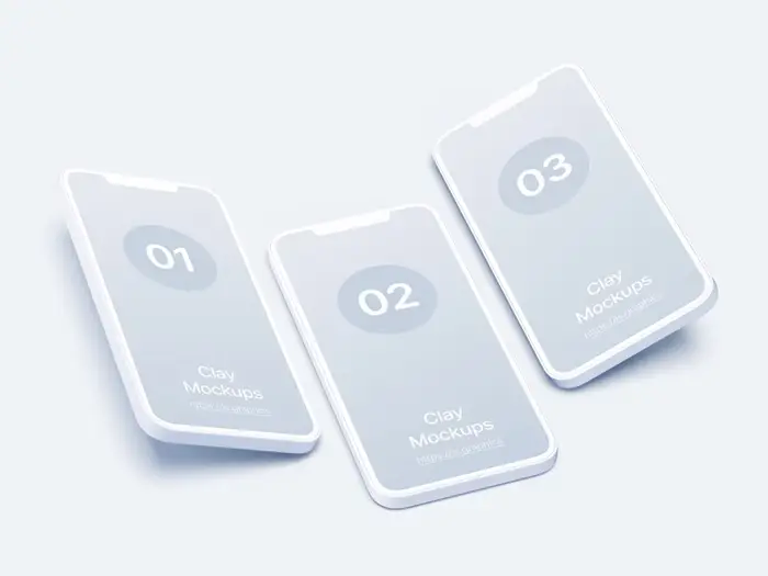 iPhone 12 Pro Clay Mockups, 02
