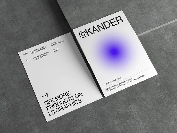 Kander, 2 Paper Mockups in Perspective View, US 10