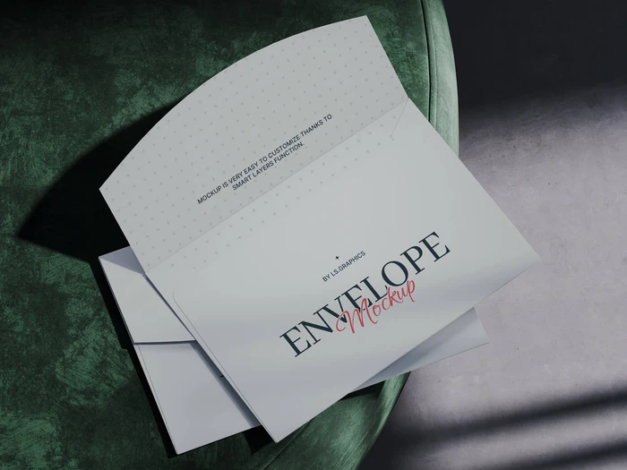 Ateur, Envelope Mockup in Top View, US, 14