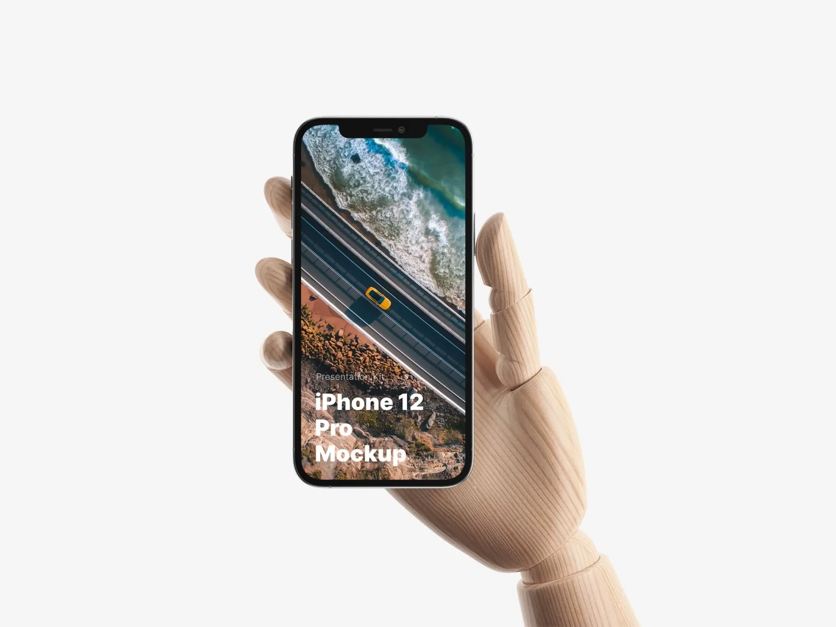 Wooden Hands iPhone 12 Pro Mockups 1