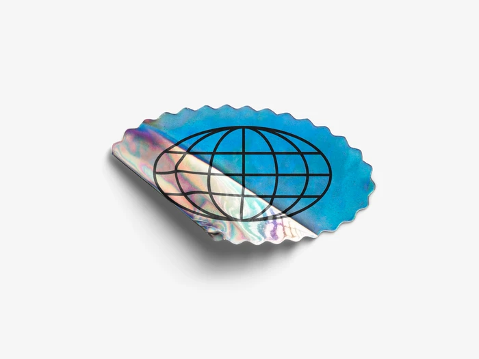 Holographic Sticker Mockup, Scene 02