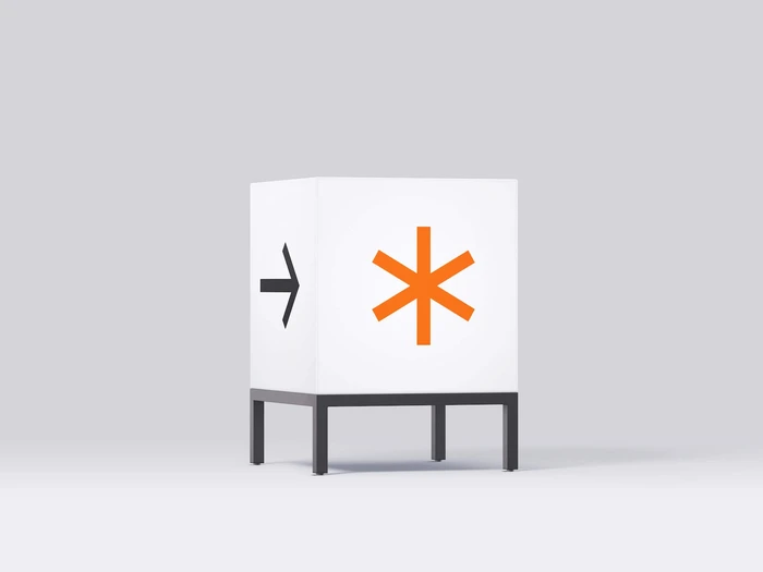 Cube-Shaped Sign Mockup, Isolated, 27