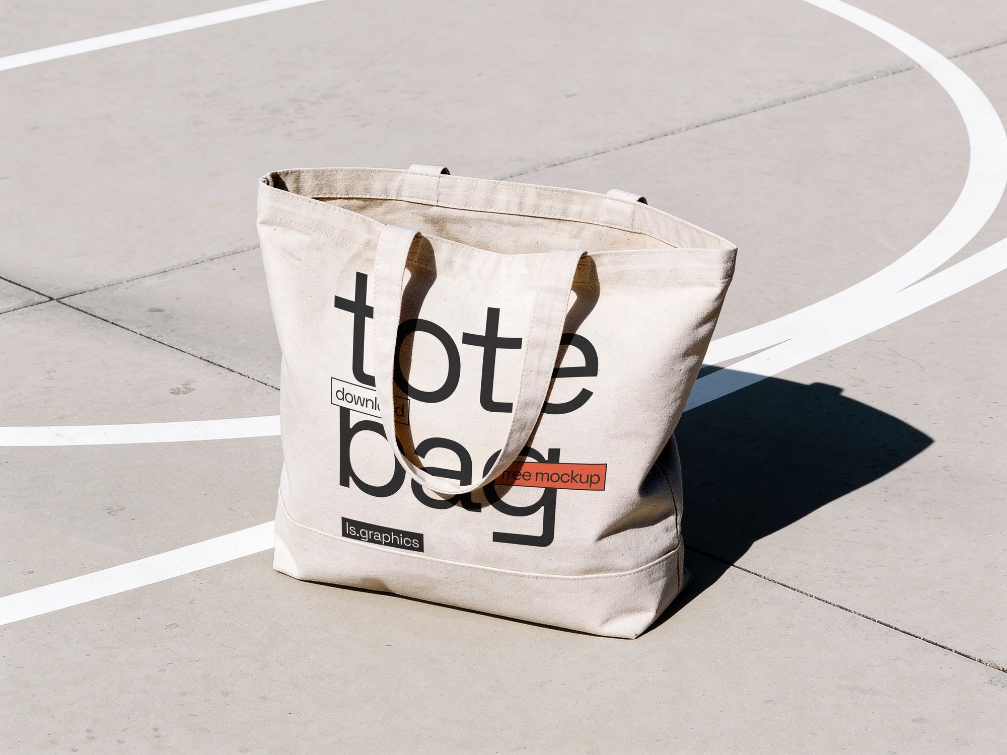 Tote Bag Mockup on Court