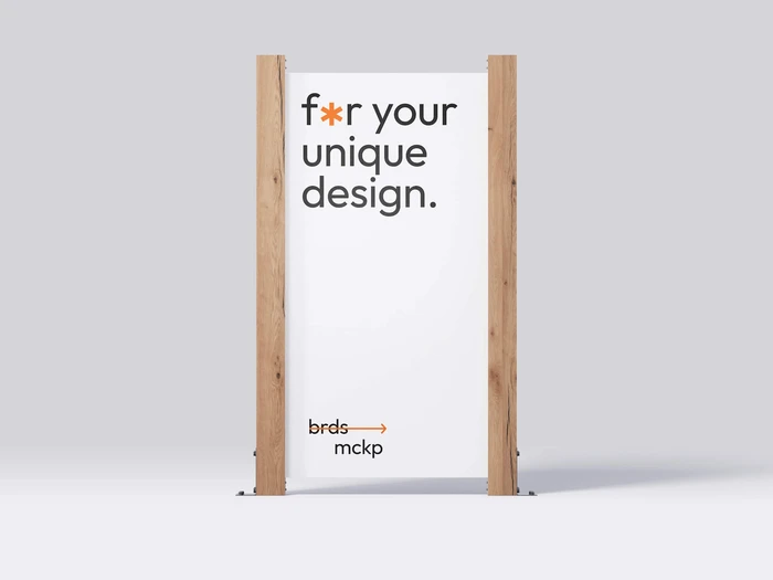 Top-Quality Wooden Frame Pylon Mockup, Isolated, 18