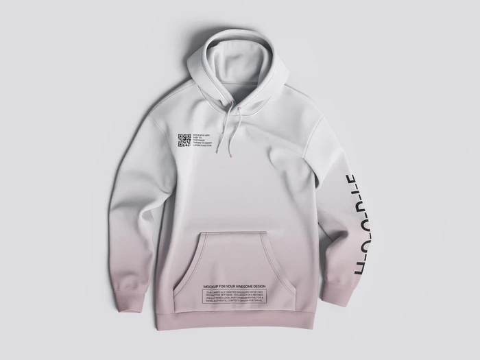 Hoodie top view mockup, 03