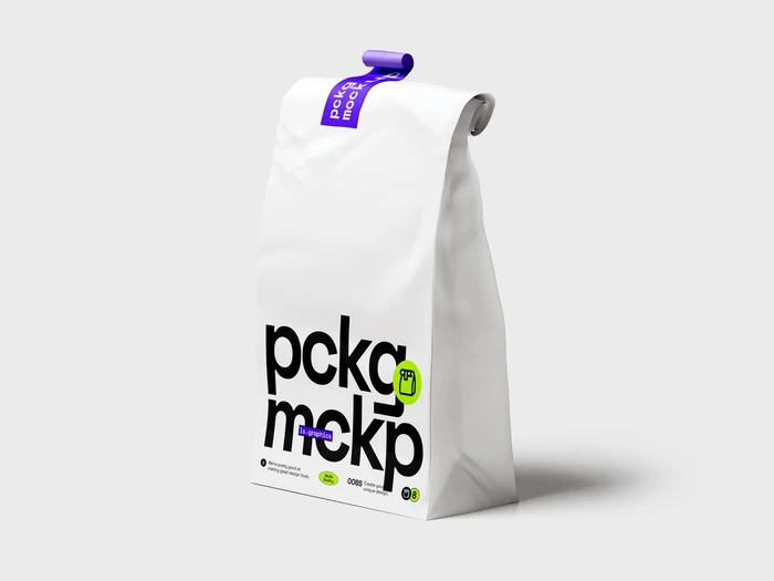 Paper Food Package Mockup, Painted, Scene 07