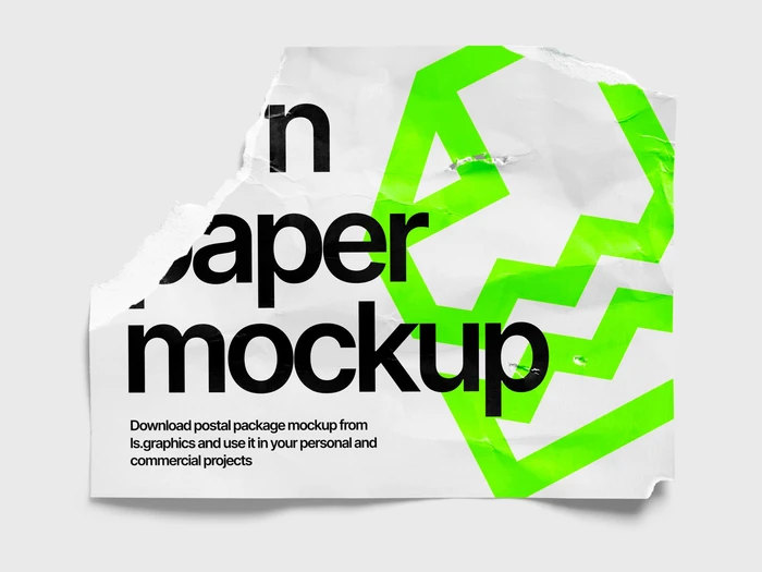 Torn Glossy Poster Mockup, US, 01
