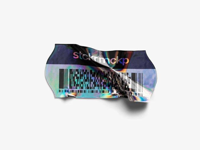 Holographic Sticker Mockup, Scene 21