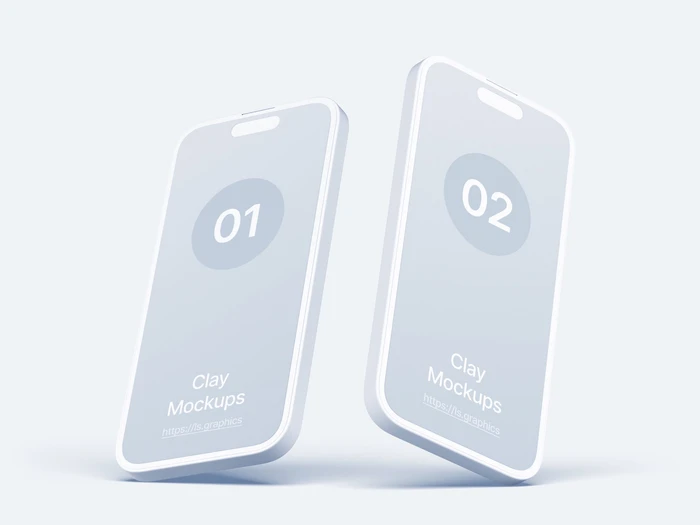 iPhone 14 Pro Clay Mockups, 13