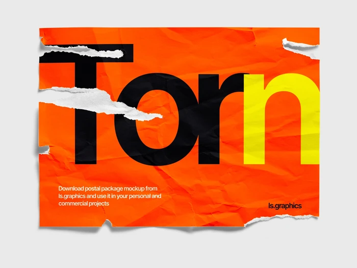 Torn Simple Poster Mockup, EU, 02