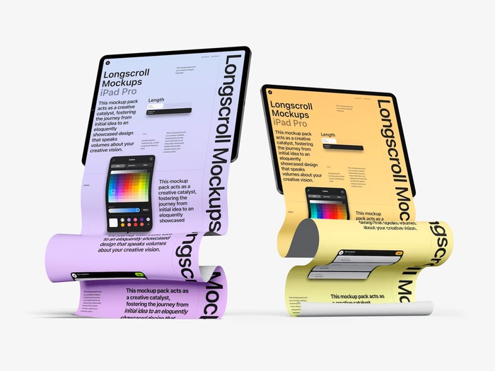 iPad and iPhone Longscroll Mockup, 004