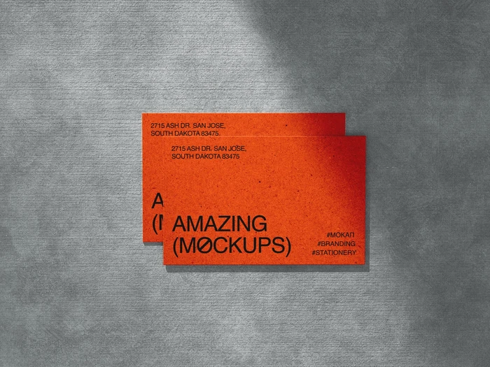 Kander, Business Card Mockups in Top View, EU 16