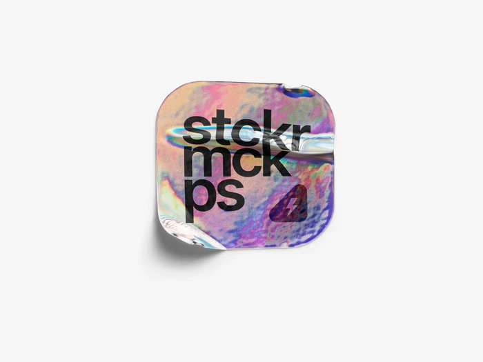 Holographic Sticker Mockup, Scene 34