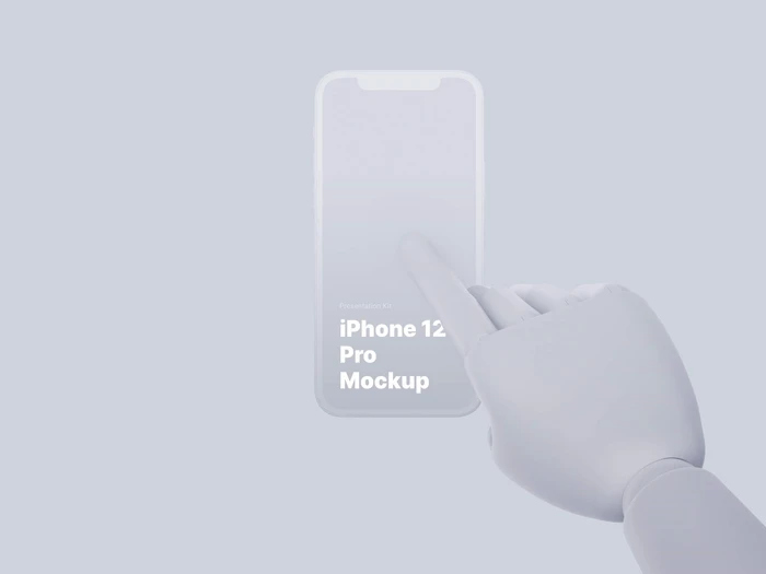 Wooden Hands iPhone 12 Pro Clay Mockups, 08