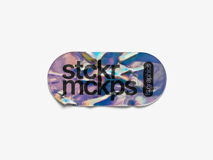 Holographic Sticker Mockup, Scene 40