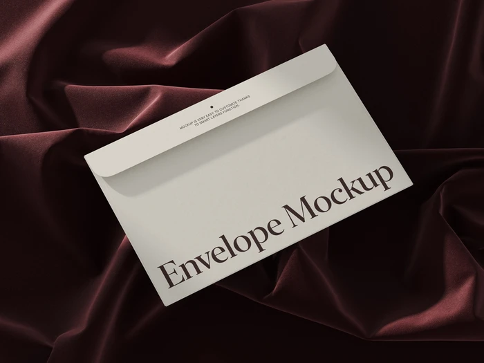 Muele, Envelope Mockup with Amazing Fabric Folds, US, Scene 02