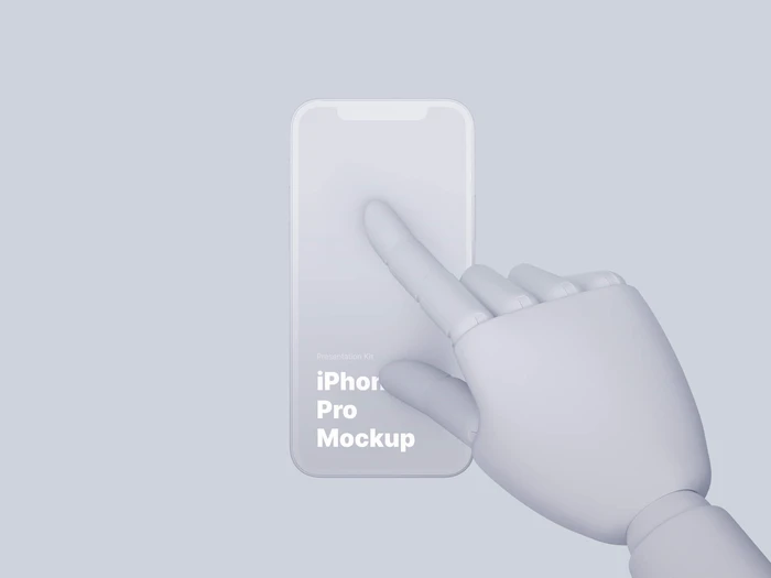 Wooden Hands iPhone 12 Pro Clay Mockups, 09