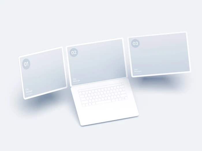 Laptop Clay Mockups, 06