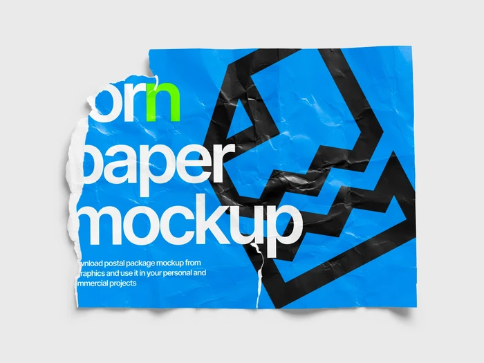 Torn Glossy Poster Mockup, EU, 08