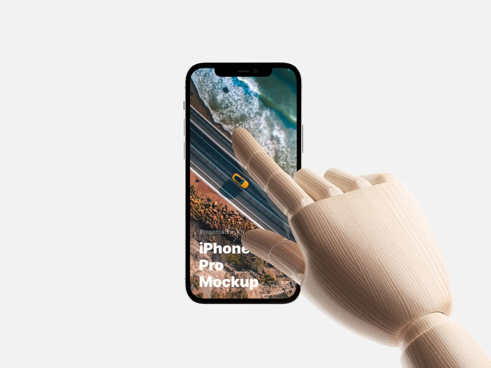 Wooden Hands iPhone 12 Pro Mockups 7
