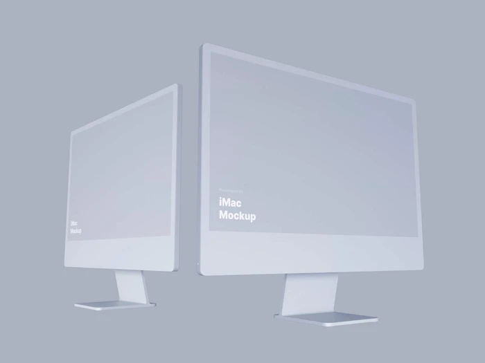 iMac 24-inch Clay Mockups, 05