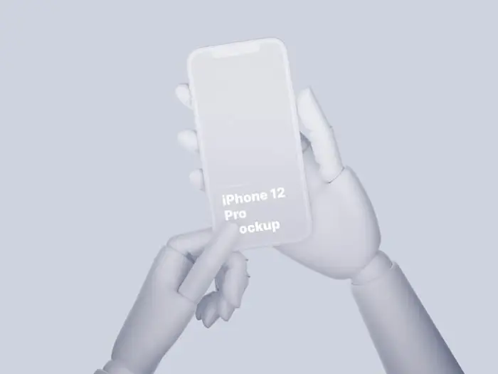 Wooden Hands iPhone 12 Pro Clay Mockups, 13