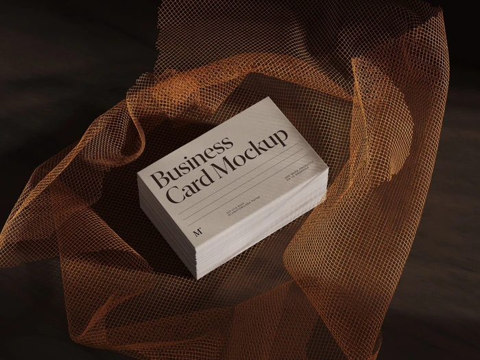 Muele, Realistic Business Card Mockups and Mesh Fabric, EU, Scene 11