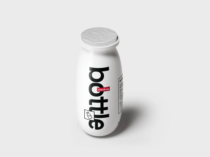 Yougurt Bottle Mockup, Scene 03