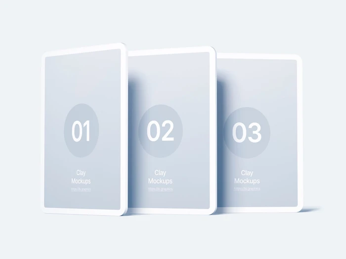 iPad Air Clay Mockups, 01